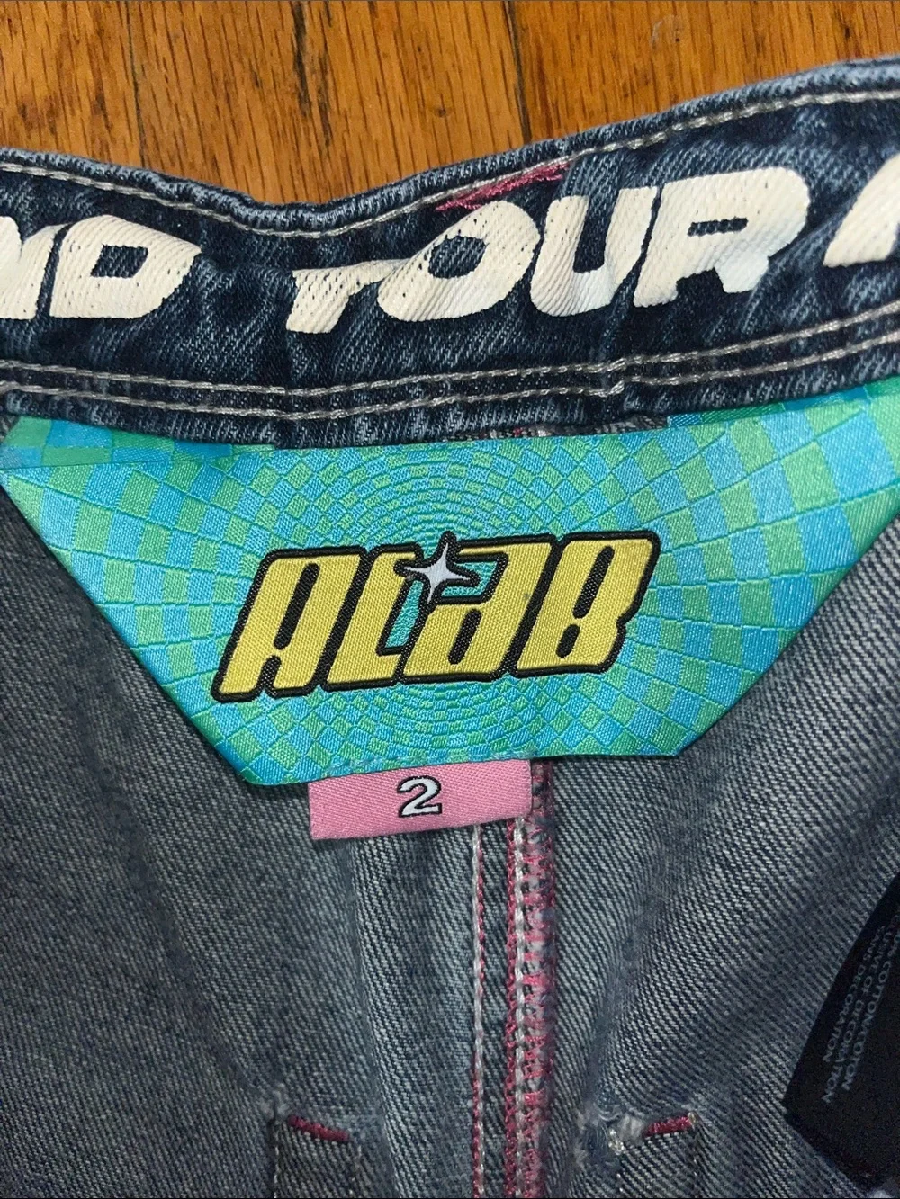 Alab Expand Your Mind Denim Long Star Skater Shorts Size 2